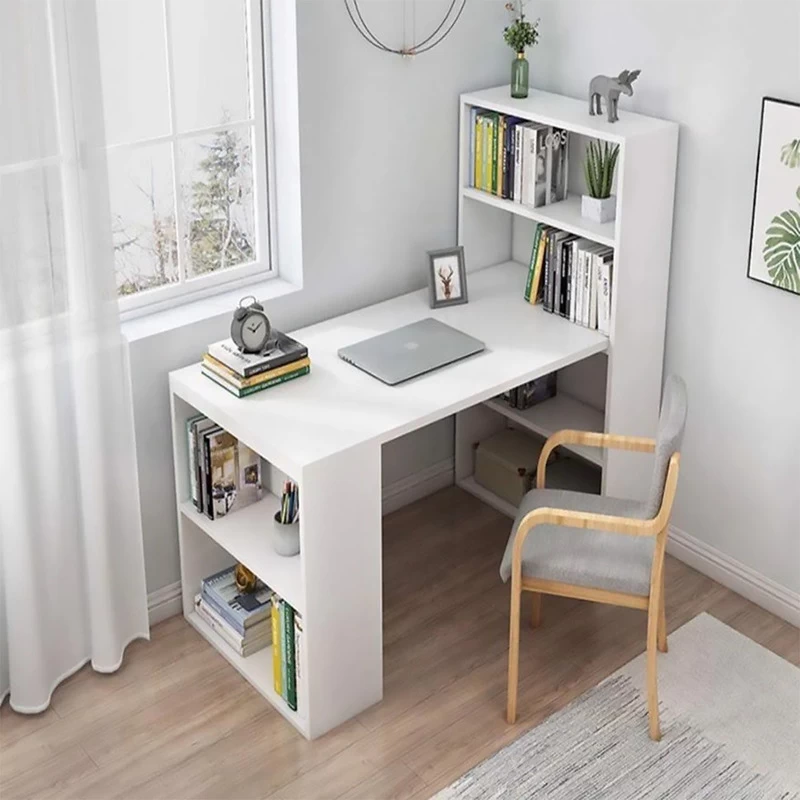 Bàn Máy Tính Kết Hợp 2 Giá Sách Màu Trắng | Nội Thất Kaga Thương Hiệu Nội Thất Hiện Đại