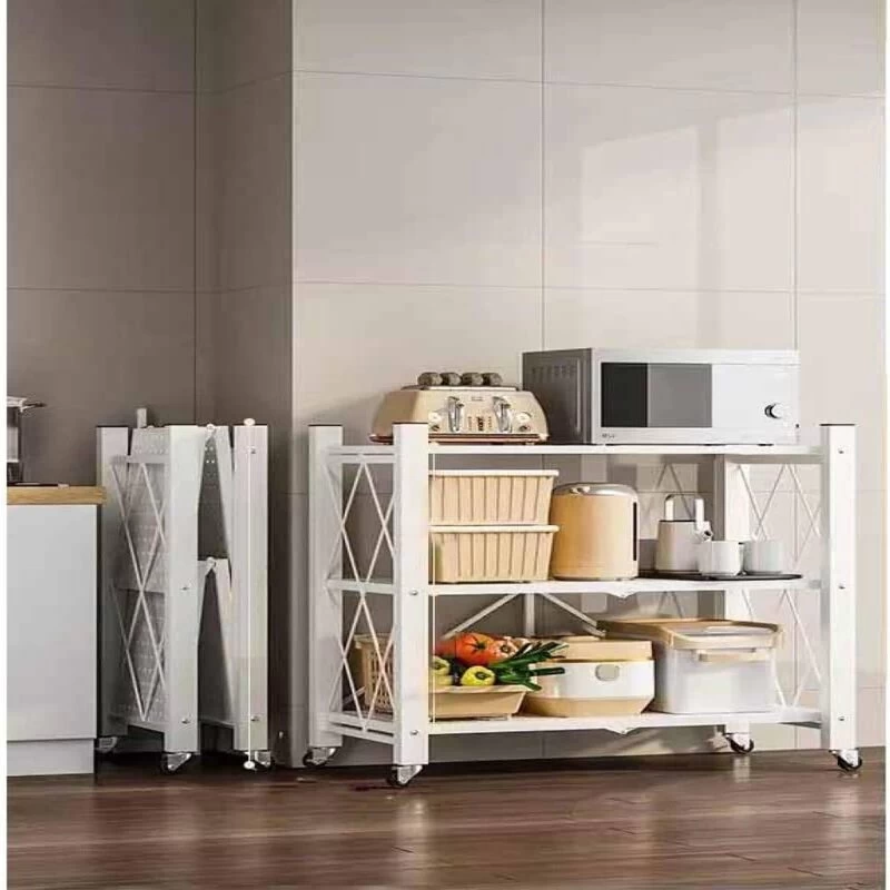 Kệ Thép Gấp Gọn, Kệ Bếp Đa Năng 3 Tầng Màu Trắng | Nội Thất Kaga Thương Hiệu Nội Thất Hiện Đại