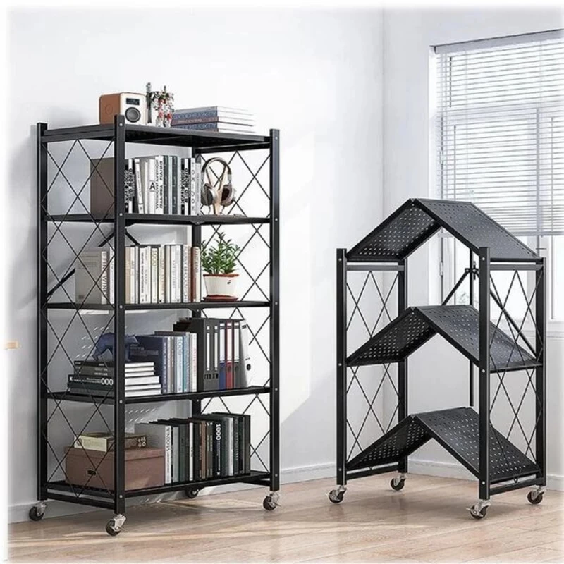 Kệ Thép Gấp Gọn, Kệ Bếp Đa Năng 5 Tầng Màu Đen | Nội Thất Kaga Thương Hiệu Nội Thất Hiện Đại