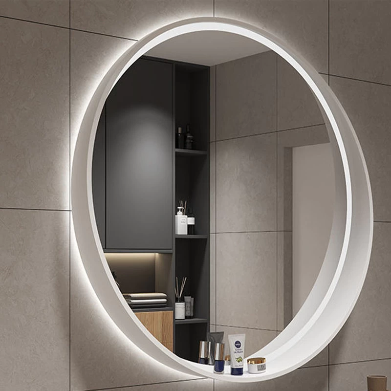 Tủ Gương Phòng Tắm Treo Tường Có Đèn Led Hình Tròn Màu Trắng | Nội Thất Kaga Thương Hiệu Nội Thất Hiện Đại