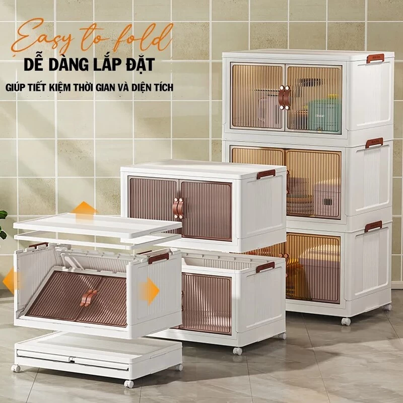 Tủ Nhựa Gấp Gọn Đa Năng 4 Tầng 45Cm | Nội Thất Kaga Thương Hiệu Nội Thất Hiện Đại