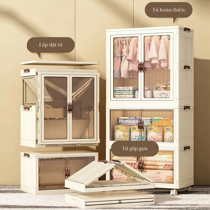 Tủ Quần Áo Gấp Gọn, Tủ Nhựa Để Đồ Cho Bé 3 Tầng Trong Phòng Ngủ | Nội Thất Kaga Thương Hiệu Nội Thất Hiện Đại