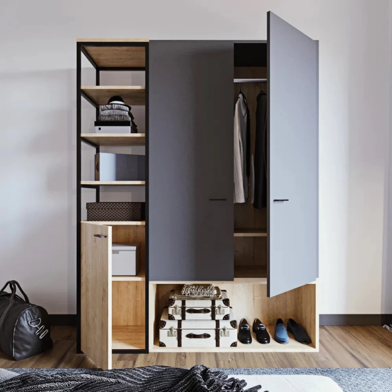 Tủ Quần Áo Kết Hợp Kệ Trang Trí Và Hộc Tủ Hiện Đại | Nội Thất Kaga Thương Hiệu Nội Thất Hiện Đại
