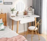 Bàn Trang Điểm Phong Cách Tối Giản Kèm Gương Và Tủ