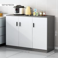 Tủ Bếp Tối Giản 3 Cánh Mở Màu Xám