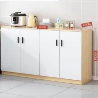 Tủ Bếp Tối Giản 4 Cánh Mở Màu Gỗ