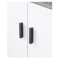 Tủ Bếp Tối Giản 4 Cánh Mở Màu Xám