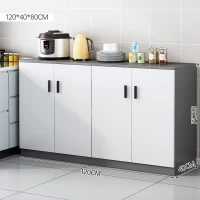 Tủ Bếp Tối Giản 4 Cánh Mở Màu Xám