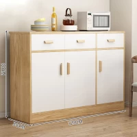 Tủ Bếp Tối Giản 4 Cánh Mở Và 3 Hộc Tủ Màu Gỗ