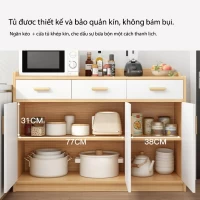 Tủ Bếp Tối Giản 4 Cánh Mở Và 3 Hộc Tủ Màu Gỗ