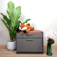 Tủ Giày Mini Cánh Lật 3 Ngăn Màu Xám
