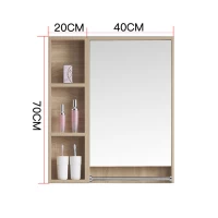 Tủ Gương Phòng Tắm Có 1 Kệ Lưu Trữ Hình Chữ Nhật Màu Gỗ