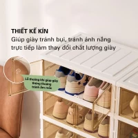 Tủ Nhựa Để Giày Dép Đơn Gấp Gọn Liền Khối Chắc Chắn 6 Tầng