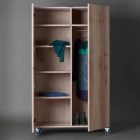 Tủ Quần Áo Cánh Mở Và Kệ 5 Tầng Cạnh Bên Tiện Dụng