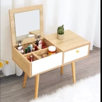 Tủ Trang Điểm Mini Tiện Lợi Có Gương Gấp Gọn Màu Gỗ