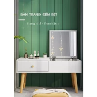Tủ Trang Điểm Mini Tiện Lợi Có Gương Gấp Gọn Màu Trắng